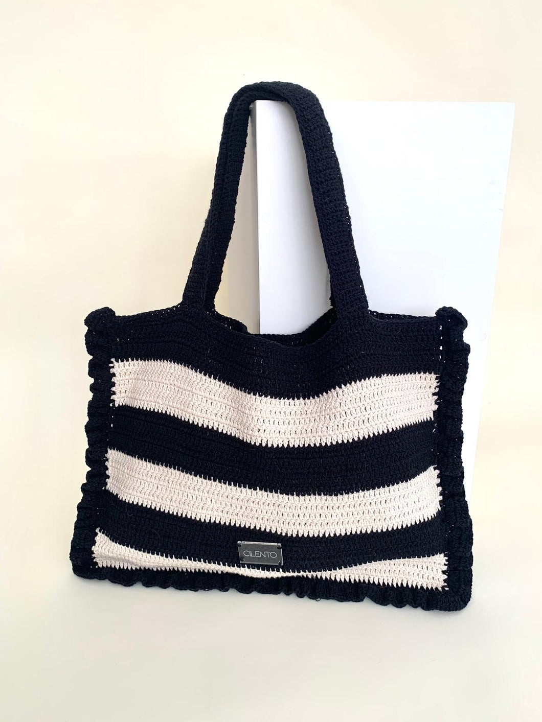 Tote bag crochet negro